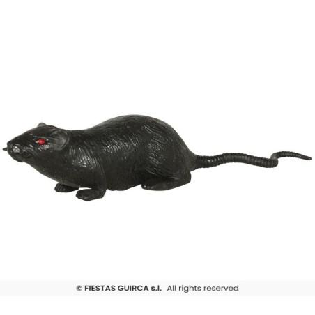 DECORATION RAT NOIR EN LATEX 10 CM 