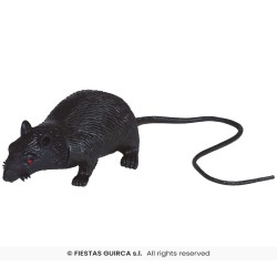 DECORATION RAT NOIR EN LATEX 15 CM 