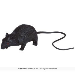 DECORATION RAT NOIR EN LATEX 15 CM 