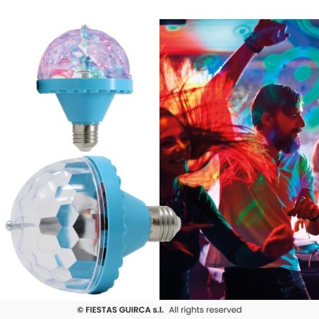 AMPOULE DISCO LED RGB A ROTATION AUTOMATIQUE