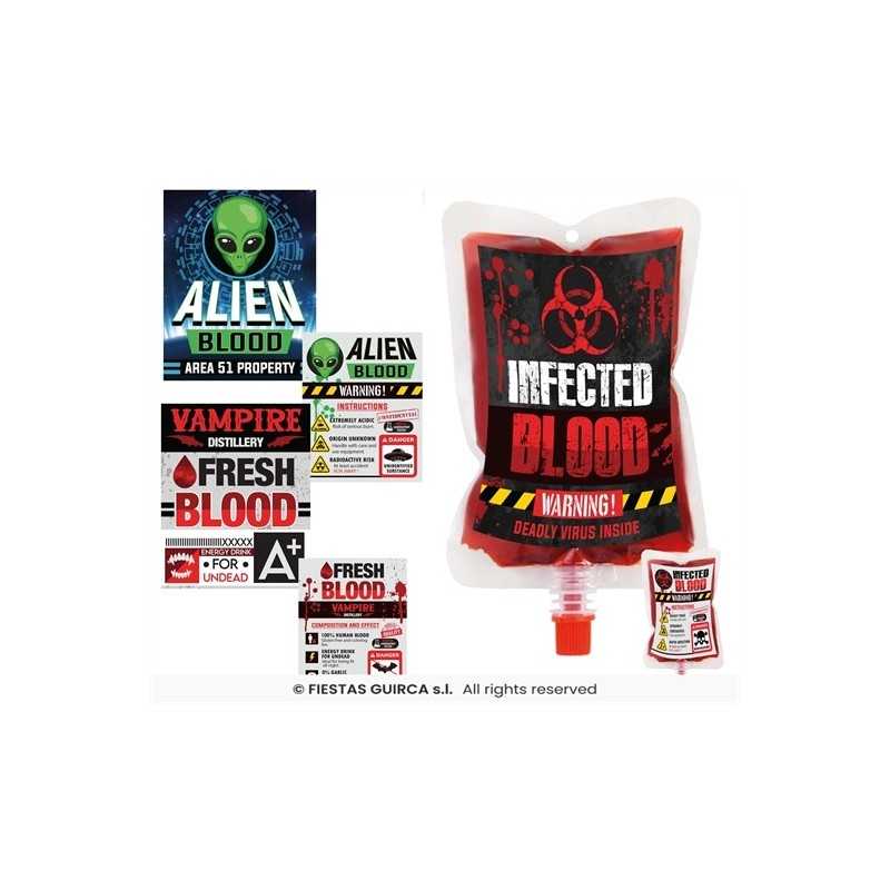 4 POCHES DE FAUX SANG MEDICAL 200 ML