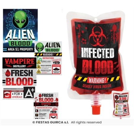 4 POCHES  DE FAUX SANG MEDICAL 200 ML 