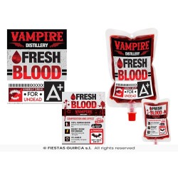 4 POCHES  DE FAUX SANG MEDICAL 200 ML 