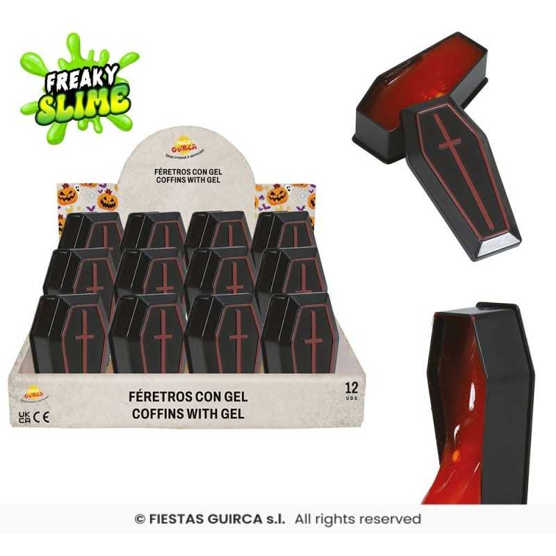 POT DE SLIME EN FORME DE CERCEUIL OU TOMBE 7 X 3 CM