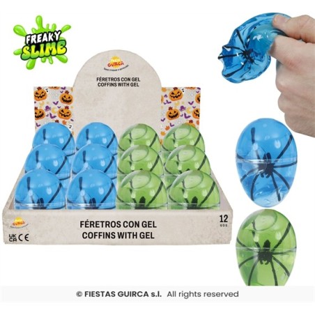 POT DE SLIME EN FORME D'OEUF AVEC ARAIGNEE 6 CM