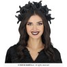DIADEME SERRE TETE FLEURS ROSES NOIRES HALLOWEEN