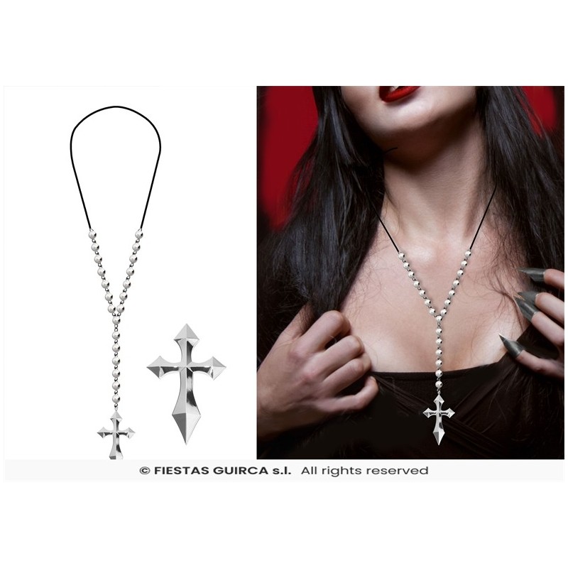 COLLIER CHAPELET EN METAL AVEC CROIX POUR MOINE OU CURE COLLIER CHAPELET EN METAL AVEC CROIX POUR MOINE OU CURE