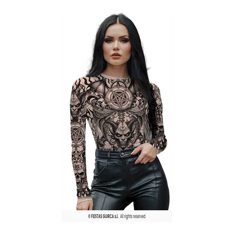 T-SHIRT OU BODY EFFETS TATOUAGES ADULTE TAILLE 38-40