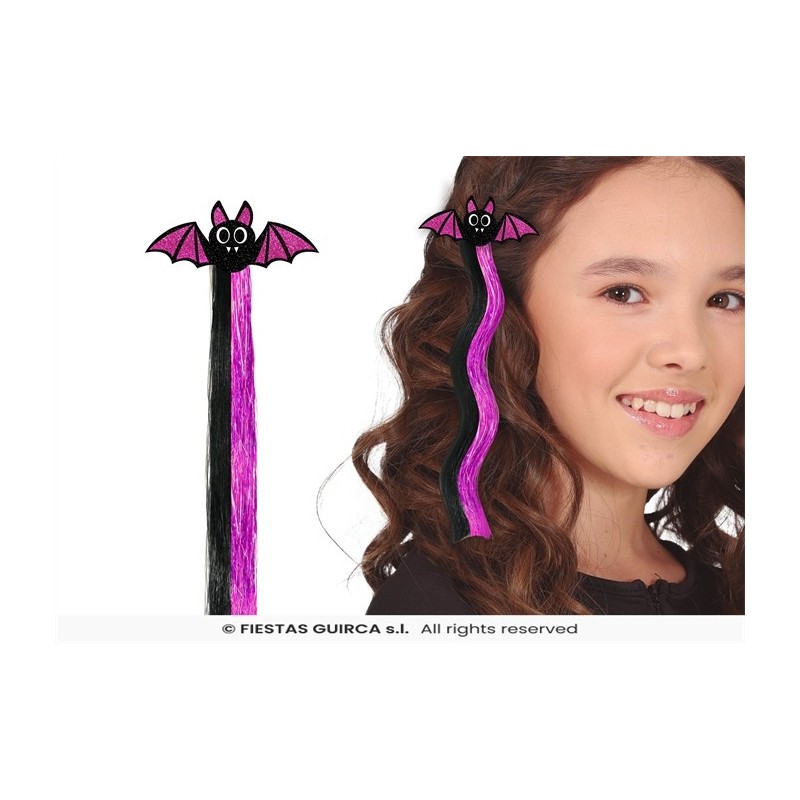 MECHE CHEVEUX VIOLETS ET NOIRS SUR PEIGNE AVEC CHAUVE SOURIS MECHE CHEVEUX VIOLETS ET NOIRS SUR PEIGNE AVEC CHAUVE SOURIS