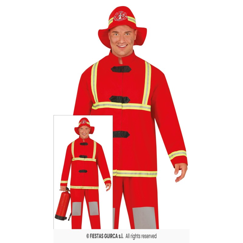 DEGUISEMENT POMPIER ROUGE TAILLE XXL OU 56-58 DEGUISEMENT POMPIER ROUGE TAILLE XXL OU 56-58