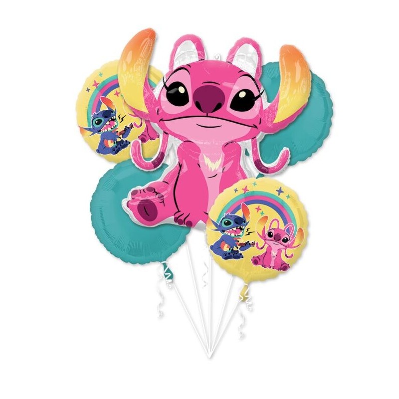BOUQUET DE 5 BALLONS METALLIQUES STITCH ET ANGEL BOUQUET DE 5 BALLONS METALLIQUES STITCH ET ANGEL