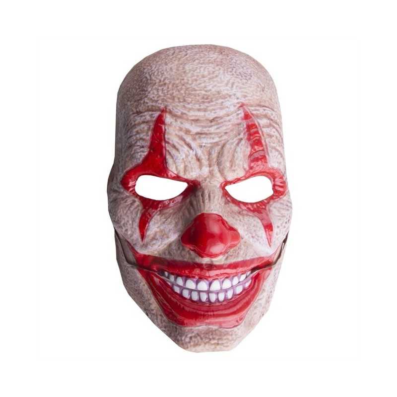 MASQUE DE CLOWN HORREUR HALLOWEEN AVEC BOUCHE ARTICULEE EN PLASTIQUE RIGIDE