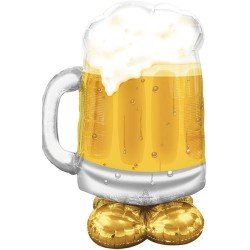 BALLON METALLIQUE AIRLONZ CHOPE DE BIERE 124 CM DE HAUT