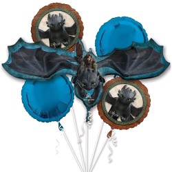 BOUQUET DE 5 BALLONS METALLIQUES DRAGON
