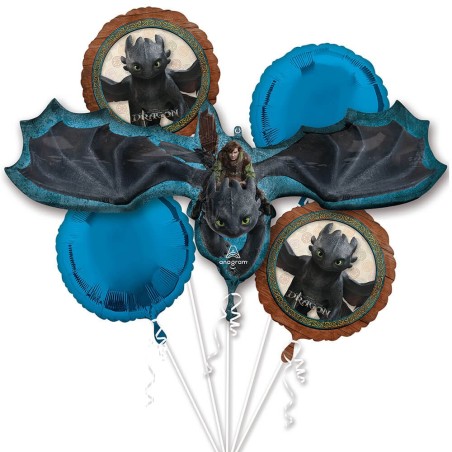 BOUQUET DE 5 BALLONS METALLIQUES DRAGON