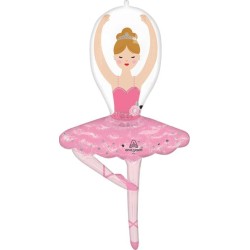 BALLON METALLIQUE DANSEUSE CLASSIQUE BALLERINE BLANCHE 63 X 109 CM