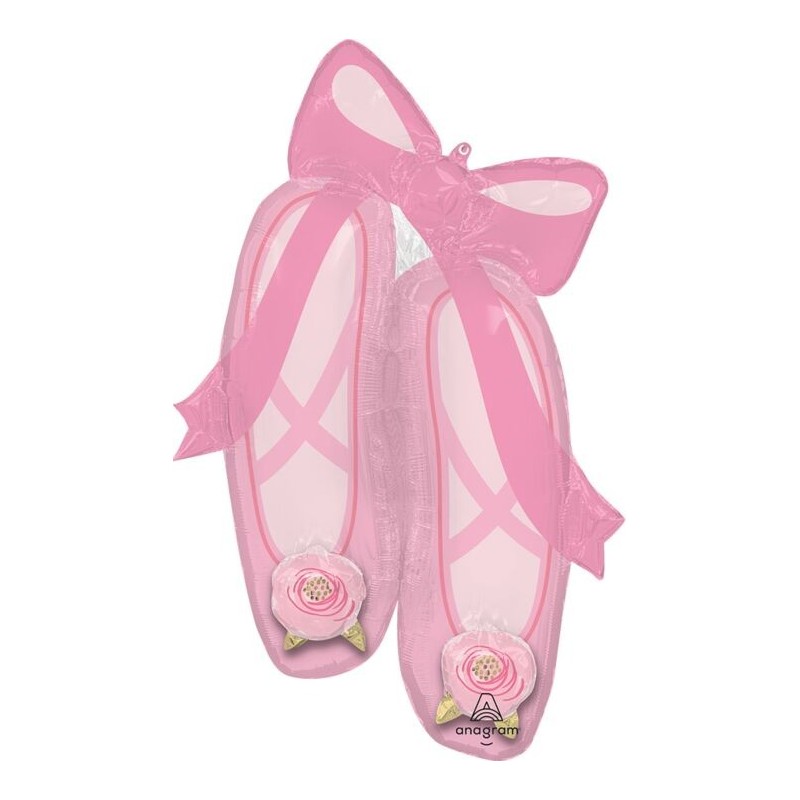 BALLON METALLIQUE CHAUSSONS DE DANSE CLASSIQUE BALLERINE ROSE 60 X 101 CM BALLON METALLIQUE CHAUSSONS DE DANSE CLASSIQUE BALLERINE ROSE 60 X 101 CM