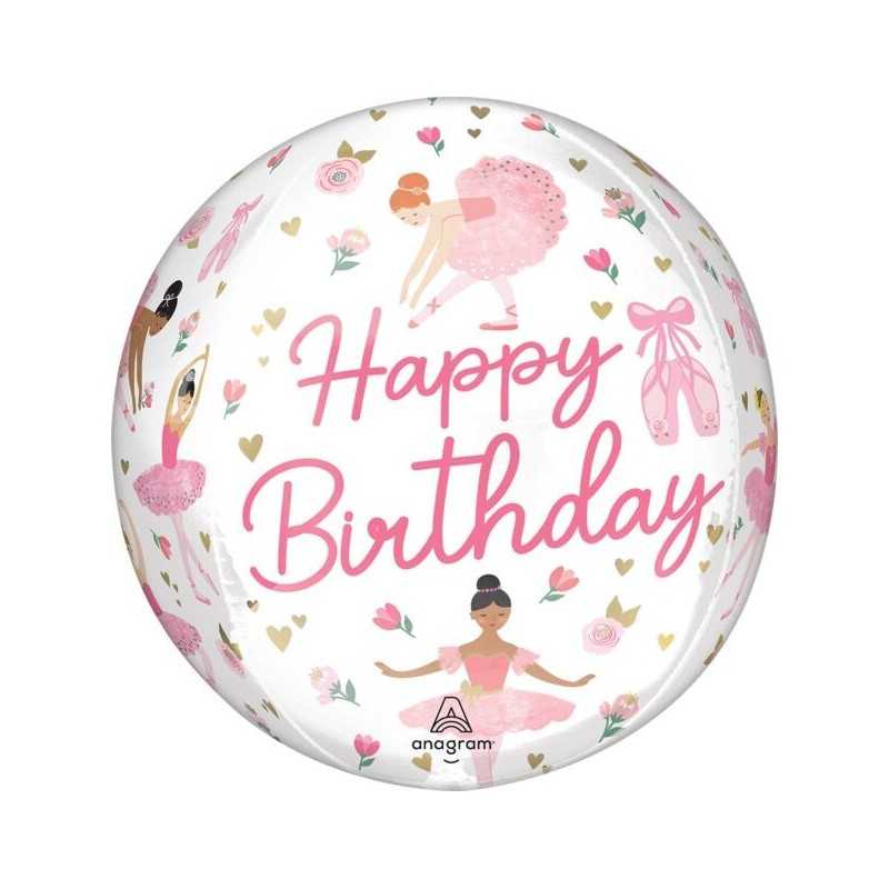 BALLON METALLIQUE ORBZ DANSE CLASSIQUE BALLERINES ROSES 38 X 40 CM