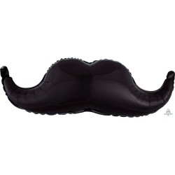 BALLON METALLIQUE MOUSTACHE NOIR MOVEMBER 88 X 30 CM