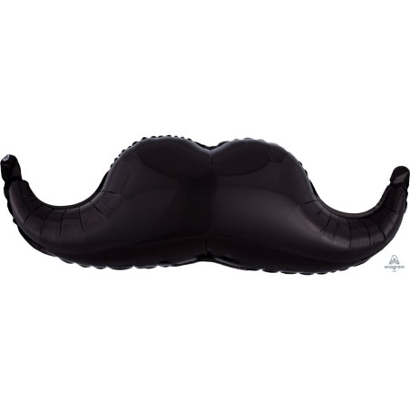 BALLON METALLIQUE MOUSTACHE NOIR MOVEMBER 88 X 30 CM
