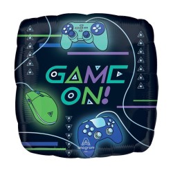 BALLON METALLIQUE CARRE JEU VIDEO GAME ON 43 CM