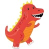 BALLON METALLIQUE DINOSAURE T-REX RIGOLO ROUGE ORANGE 60 X 78 CM 