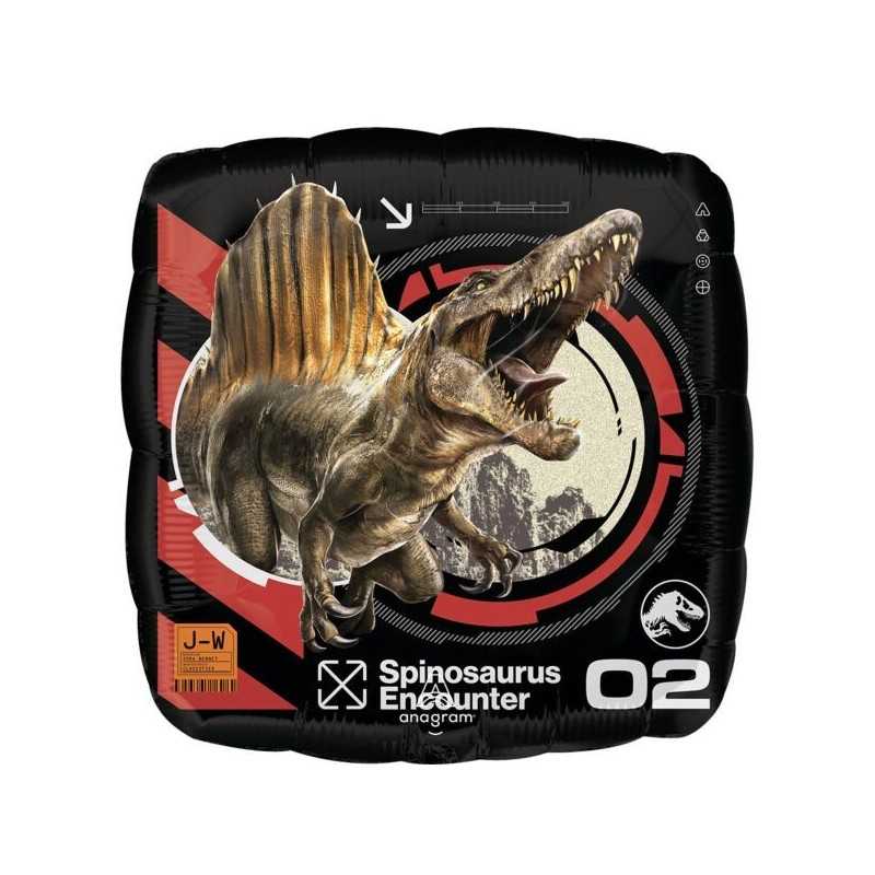 BALLON METALLIQUE CARRE DINAUSAURE JURASSIC WORLD SPINOSAURUS ENCOUNTER 43 CM 