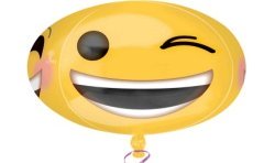 BALLON ORBZ METALLIQUE EMOTICON OU EMOJI 38 X 40 CM