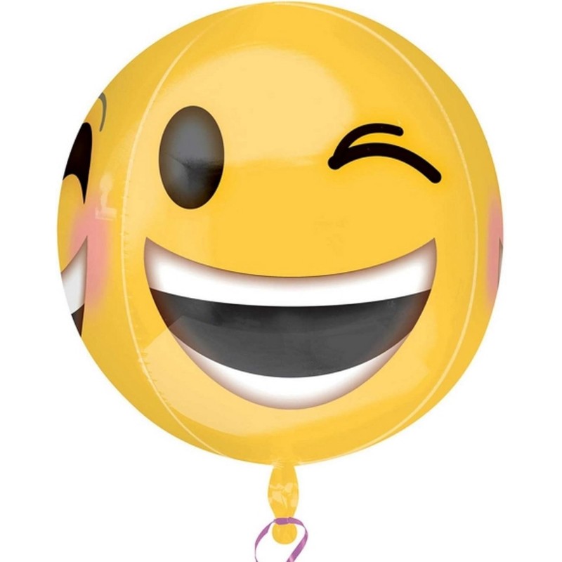 BALLON ORBZ METALLIQUE EMOTICON OU EMOJI 38 X 40 CM BALLON ORBZ METALLIQUE EMOTICON OU EMOJI 38 X 40 CM