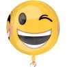 BALLON ORBZ METALLIQUE EMOTICON OU EMOJI 38 X 40 CM