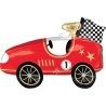 BALLON METALLIQUE VOITURE DE COURSE ROUGE 78 X 50 CM