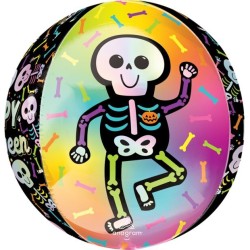 BALLON METALLIQUE ORBZ SQUELETTE DIA DE LOS MUERTOS COLORE HALLOWEEN 40 X 38 CM