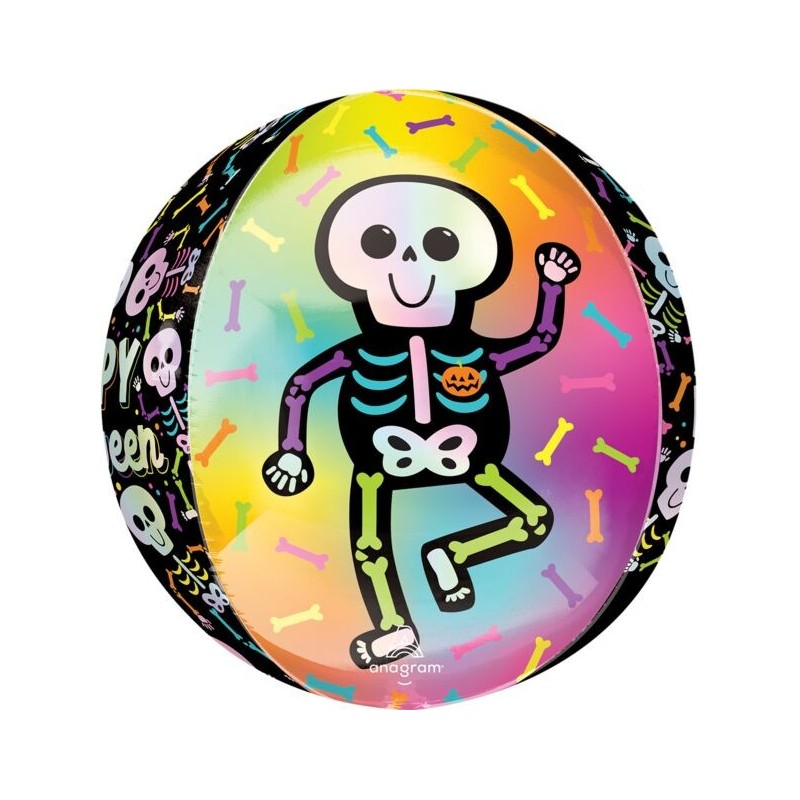 BALLON METALLIQUE ORBZ SQUELETTE DIA DE LOS MUERTOS COLORE HALLOWEEN 40 X 38 CM BALLON METALLIQUE ORBZ SQUELETTE DIA DE LOS MUERTOS COLORE HALLOWEEN 40 X 38 CM