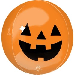 BALLON METALLIQUE ORBZ CITROUILLE ORANGE HALLOWEEN 40 X 38 CM