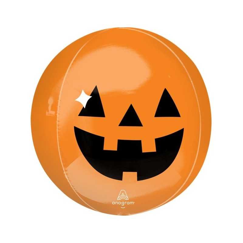 BALLON METALLIQUE ORBZ CITROUILLE ORANGE HALLOWEEN 40 X 38 CM