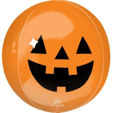 BALLON METALLIQUE ORBZ CITROUILLE ORANGE HALLOWEEN 40 X 38 CM