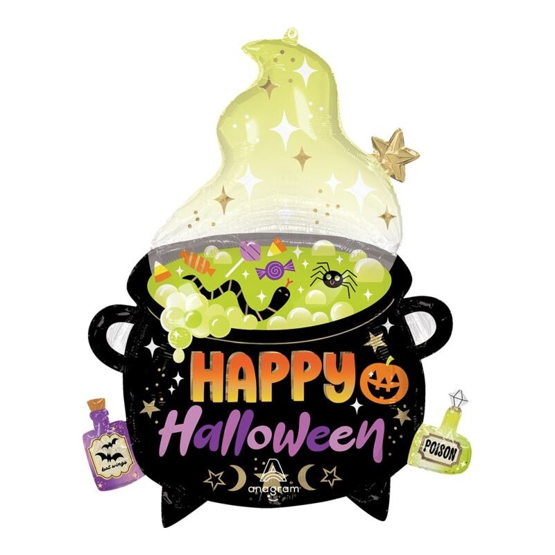 BALLON METALLIQUE CHAUDON DE SORCIERE HALLOWEEN 58 X 76 CM BALLON METALLIQUE CHAUDON DE SORCIERE HALLOWEEN 58 X 76 CM
