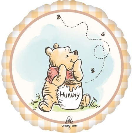 BALLON METALLIQUE ROND WINNIE THE POOH 43 CM