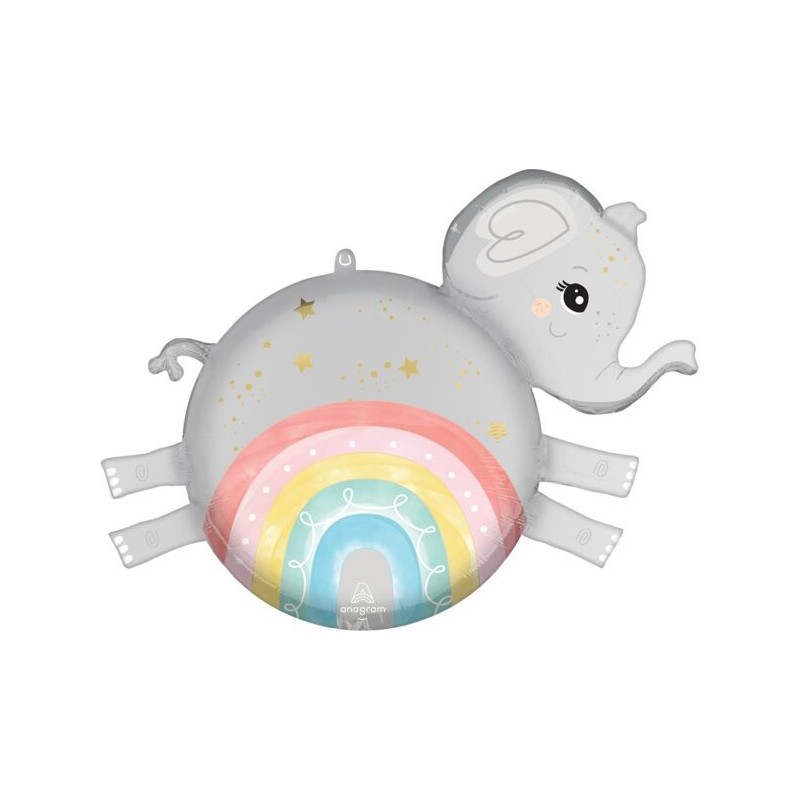 BALLON METALLIQUE ELEPHANT ARC EN  CIEL MULTICOLORE PASTEL BABY 43 CM BALLON METALLIQUE ELEPHANT ARC EN  CIEL MULTICOLORE PASTEL BABY 43 CM