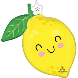 BALLON METALLIQUE FRUIT CITRON 63 X 58 CM