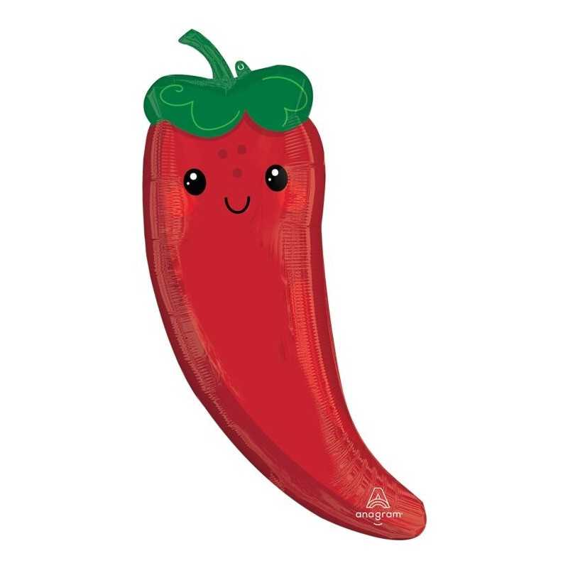 BALLON METALLIQUE FRUIT ET LEGUME PIMENT 50 X 91 CM