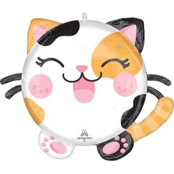 BALLON METALLIQUE KAWAII KITTY CHAT 50 X 48 CM