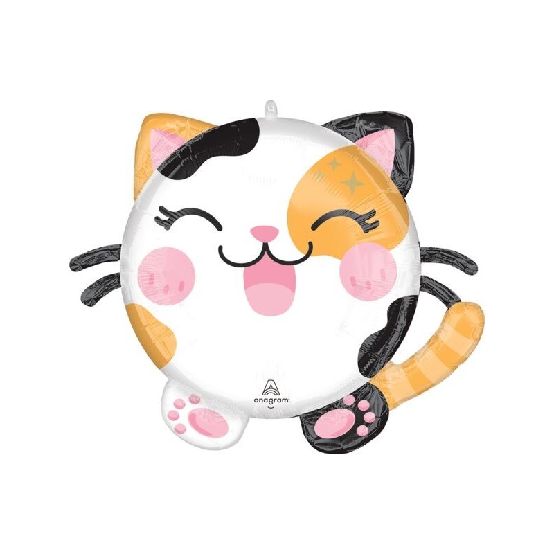 BALLON METALLIQUE KAWAII KITTY CHAT 50 X 48 CM  BALLON METALLIQUE KAWAII KITTY CHAT 50 X 48 CM
