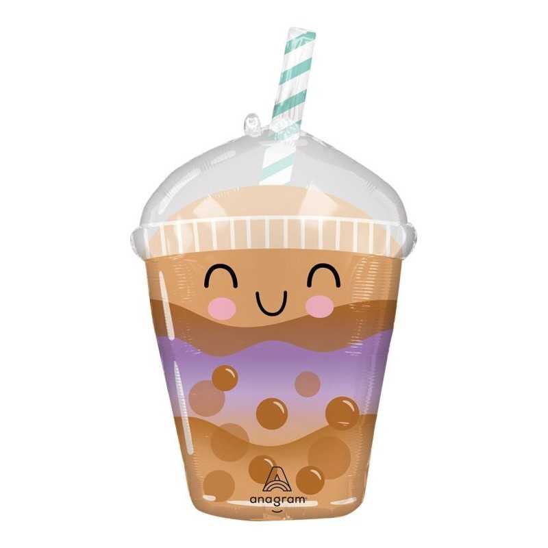 BALLON METALLIQUE BOISSON BOBA TEA OU THE 43 X 73 CM
