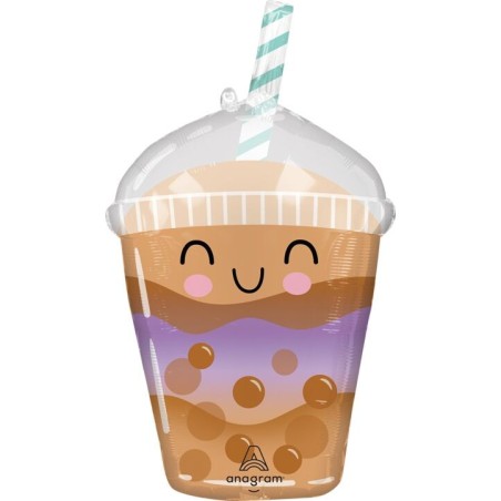 BALLON METALLIQUE BOISSON BOBA TEA OU THE 43 X 73 CM