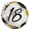 BALLON METALLIQUE ROND MARBLE MATE NOIR 18 ANS 46 CM  BALLON METALLIQUE ROND MARBLE MATE NOIR 18 ANS 46 CM