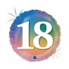 BALLON METALLIQUE ROND ARC EN CIEL RAINBOW 18 ANS 46 CM  BALLON METALLIQUE ROND ARC EN CIEL RAINBOW 18 ANS 46 CM