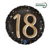 BALLON METALLIQUE ROND NOIR CHIFFRE OR 18 ANS 46 CM 