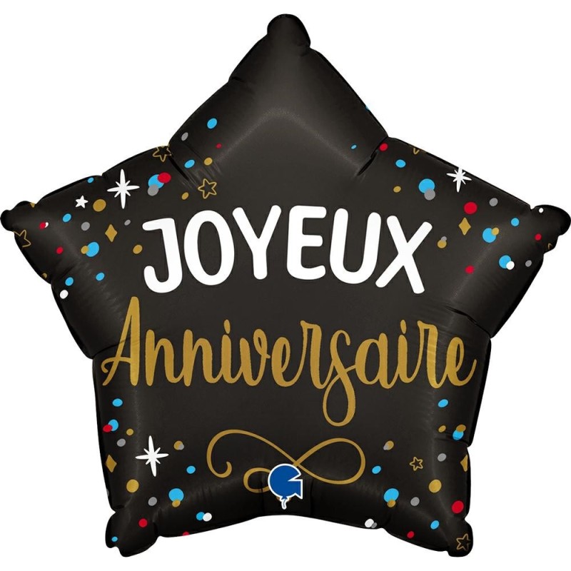 BALLON METALLIQUE ETOILE 46 CM HAPPY BIRTHDAY SUR FOND NOIR BALLON METALLIQUE ETOILE 46 CM HAPPY BIRTHDAY SUR FOND NOIR