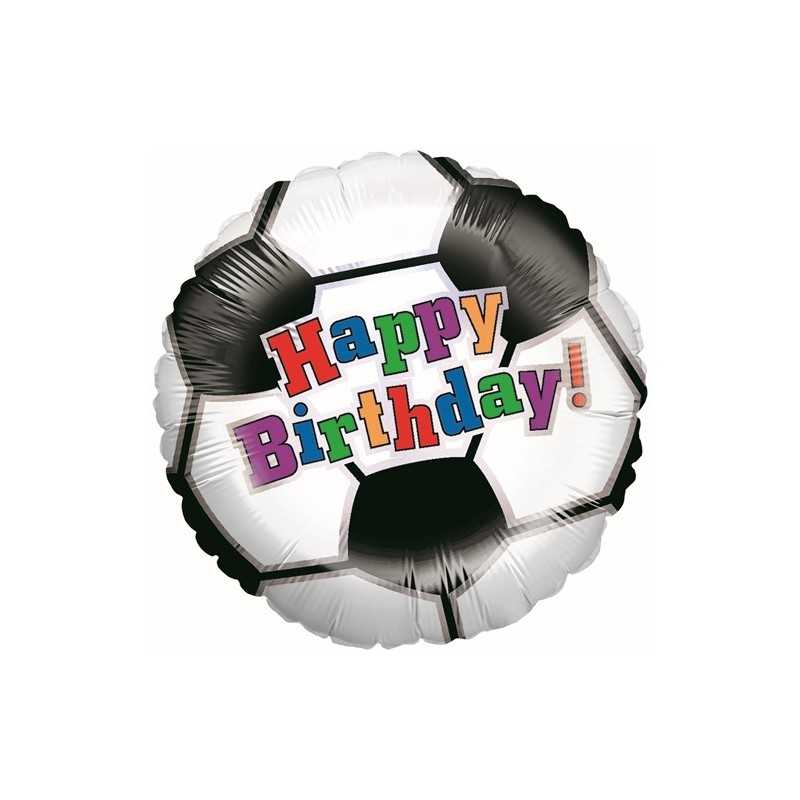 BALLON METALLIQUE BALLON DE FOOT HAPPY BIRTHDAY 46 CM